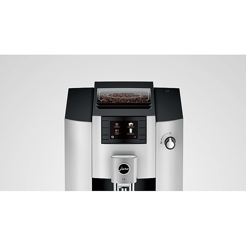 JURA Kaffeevollautomat E6 (EC) 11 Spezialitäten Easy-Cappuccino 15 bar Wassertank 1,9 L Platin