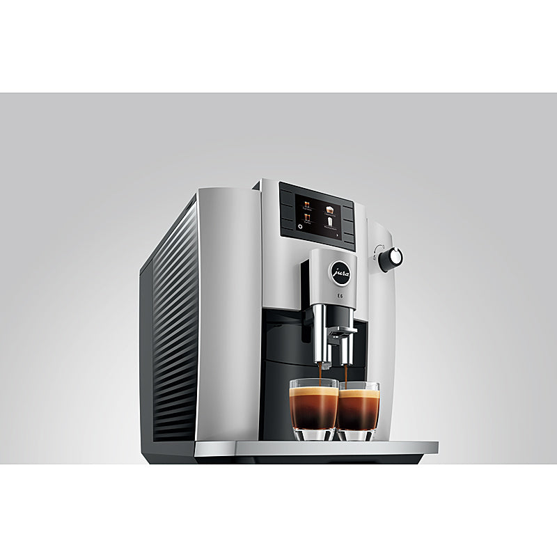 JURA Kaffeevollautomat E6 (EC) 11 Spezialitäten Easy-Cappuccino 15 bar Wassertank 1,9 L Platin