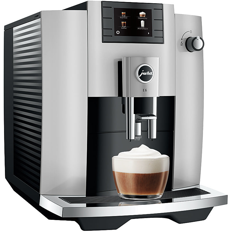 JURA Kaffeevollautomat E6 (EC) 11 Spezialitäten Easy-Cappuccino 15 bar Wassertank 1,9 L Platin