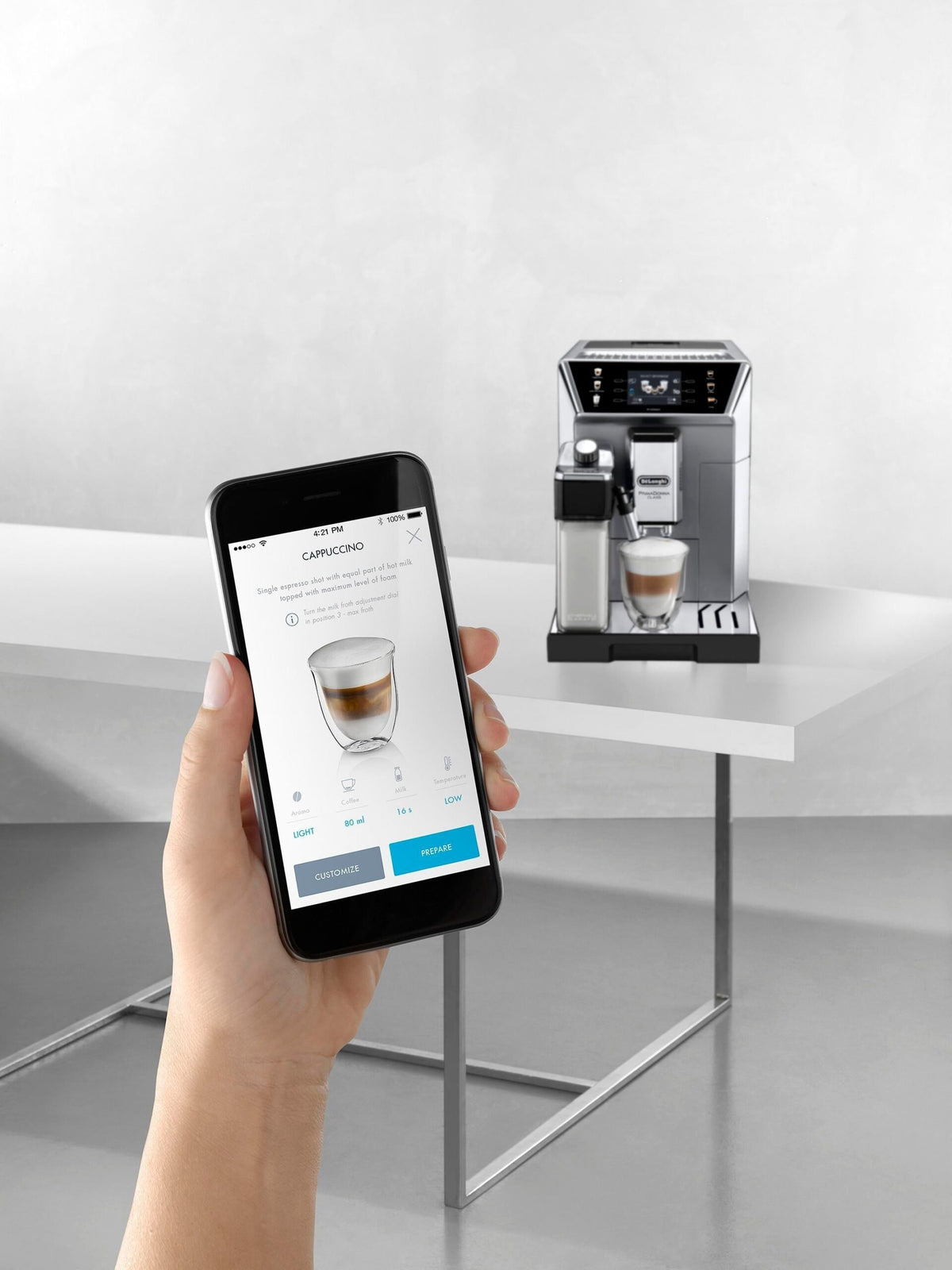 De'Longhi Kaffeevollautomat PRIMADONNA CLASS ECAM550.85.MS LatteCrema Silber