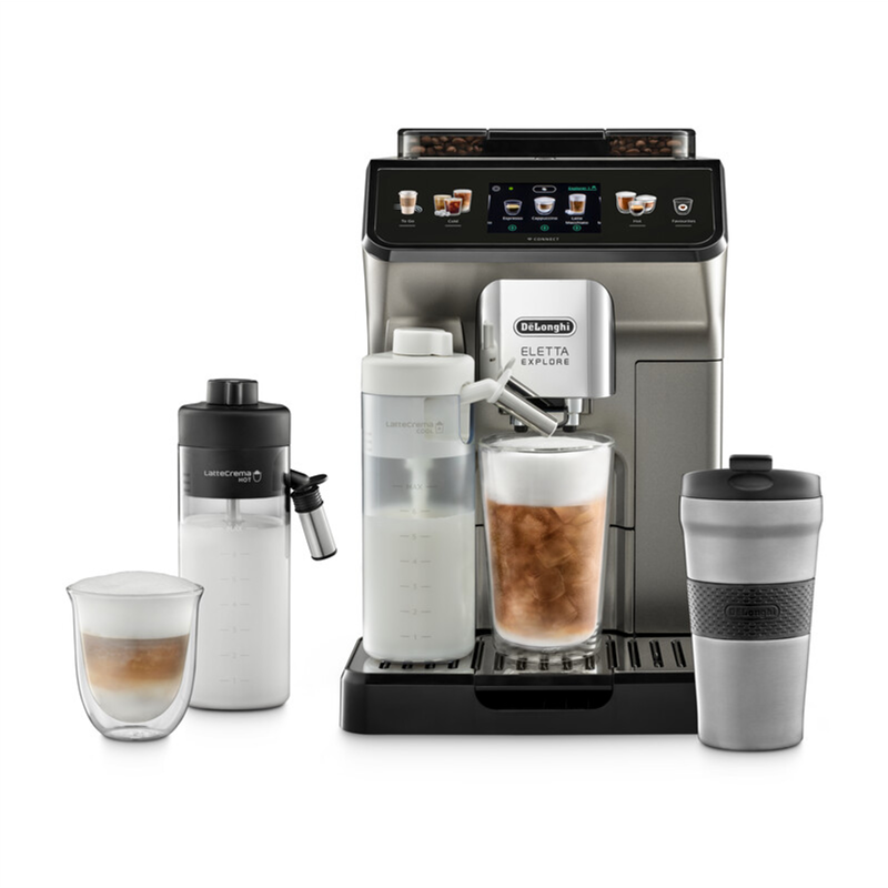 De'Longhi Kaffeevollautomat ELETTA EXPLORE ECAM450.86.T LatteCrema 19 bar Wassertank 1,8 L Titan